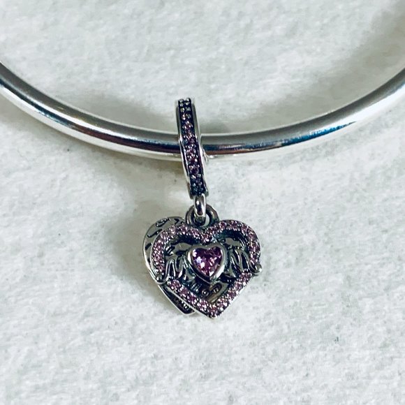 Pandora Heart & Mom Dangle Charm 799402C01 - Picture 4 of 8